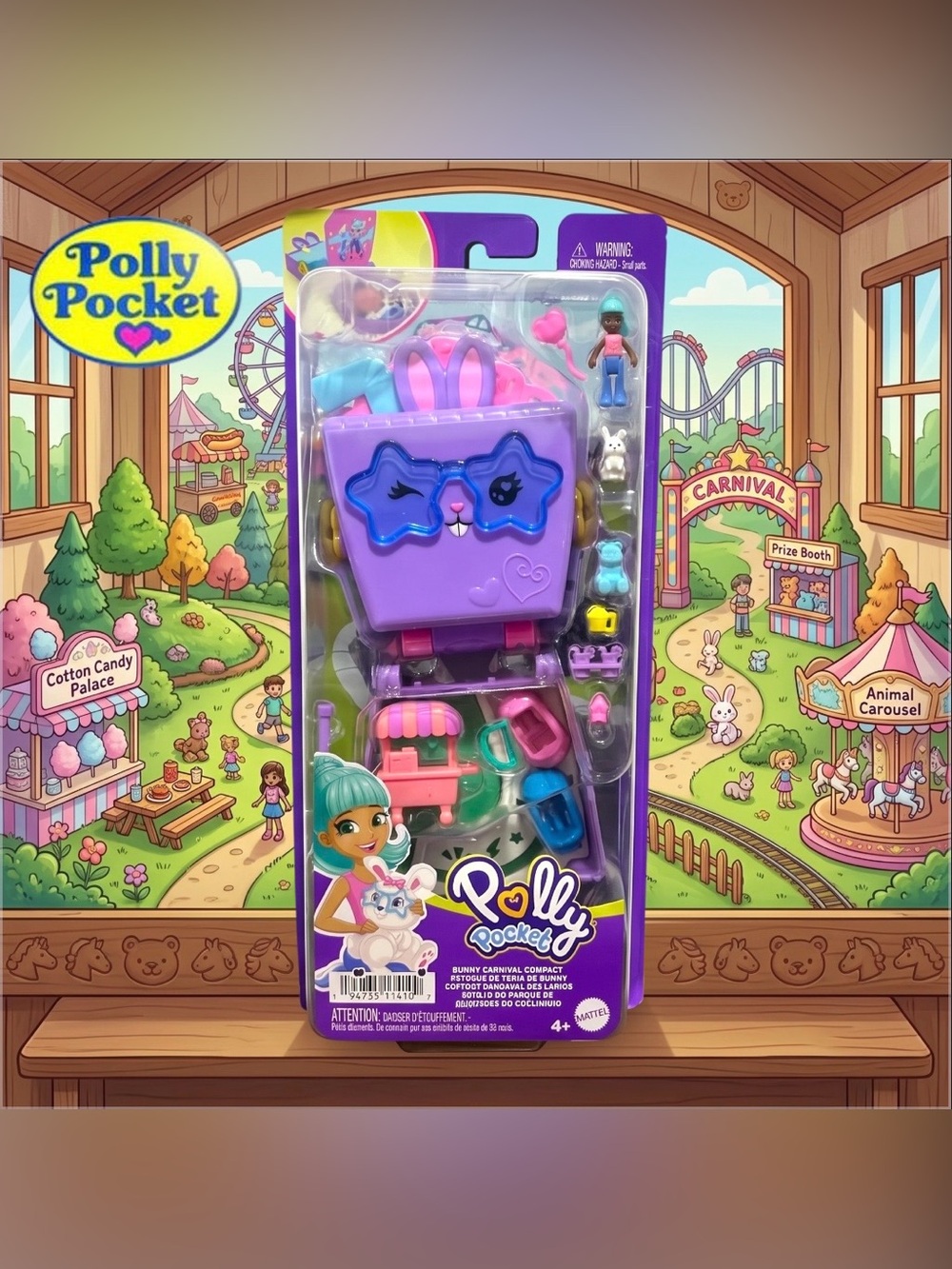 Polly Pocket Mini Compact Playset - Bunny Carnival Compact (HRD71)